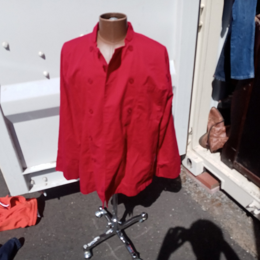 Chef works red jacket